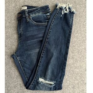 Special A Distressed Skinny Jeans Juniors 5 Blue Raw Hem Y2K Clean Girl Casual